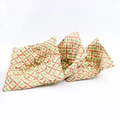 Set of 3 Homemade Quilted Pot Holders, Green & Orange Design 