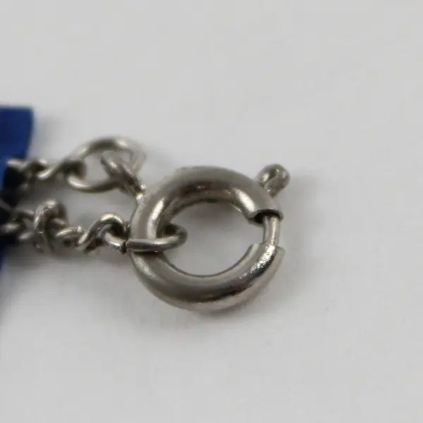 Y2K Silver Tone Chain w/Abalone Shell Butterfly Pendant Necklace 17.4" Long