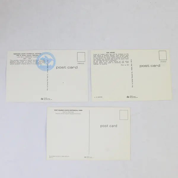 Lot Of 3 Kansas Nebraska Postcards Pioneer Homestead Sod House Fort Kearny 