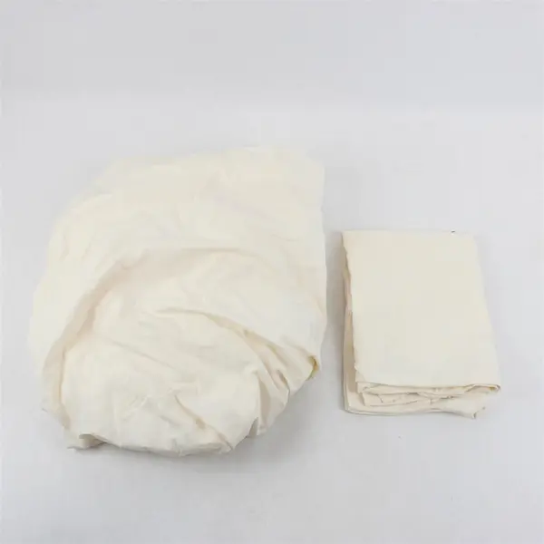 Lot OF 2 HD Designs Cream Twin Fitted Bed Sheet & Standard/Queen Pillowcase
