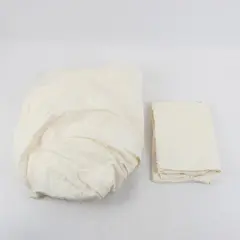 Lot OF 2 HD Designs Cream Twin Fitted Bed Sheet & Standard/Queen Pillowcase