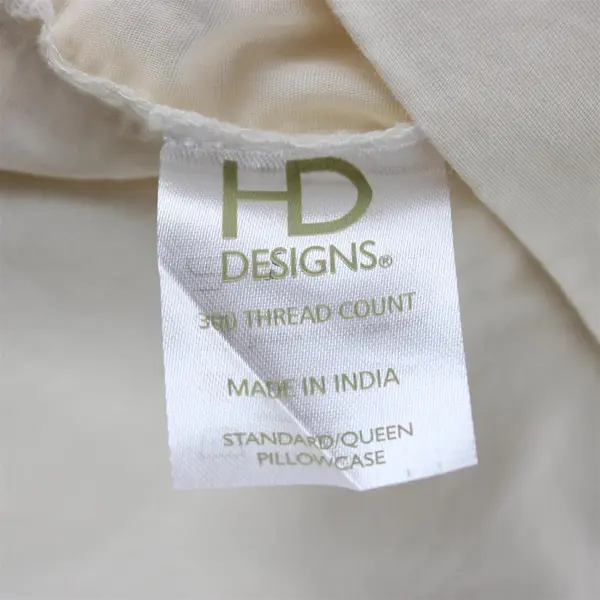 Lot OF 2 HD Designs Cream Twin Fitted Bed Sheet & Standard/Queen Pillowcase