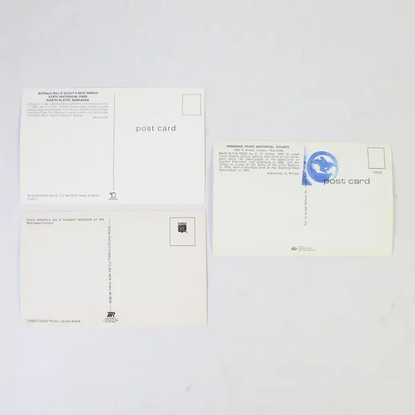 Lot Of 3 Nebraska Postcards Buffalo Bill Home Rain In The Face Grain Elevator 