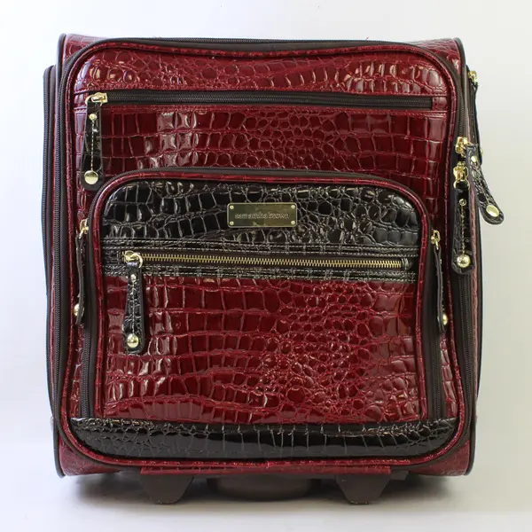 Samantha Brown Croco-Embossed Dowel Travel Bag & Suitcase Set