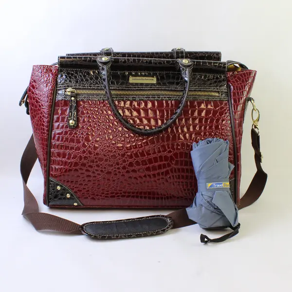 Samantha Brown Croco-Embossed Dowel Travel Bag & Suitcase Set