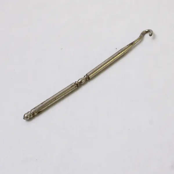 Lot of 2 Antique Metal Silver-Toned Button Hooks - 2.8" and 3.1" in Length