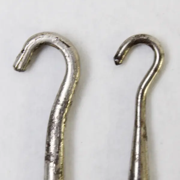 Lot of 2 Antique Metal Silver-Toned Button Hooks - 2.8" and 3.1" in Length