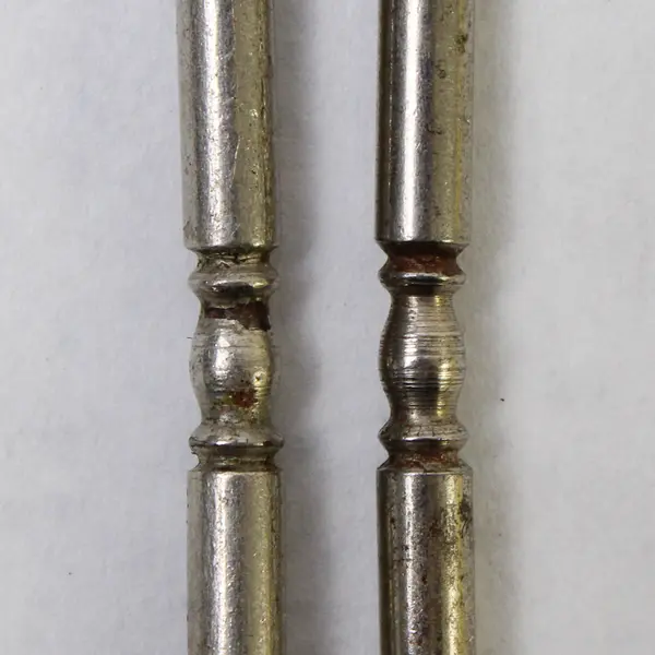 Lot of 2 Antique Metal Silver-Toned Button Hooks - 2.8" and 3.1" in Length