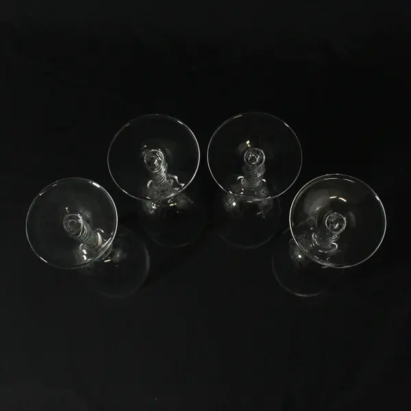 Set of 4 Stuart Sonata Stem Wine Glasses 7.5" Twisted Stems