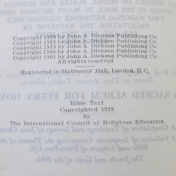 New Indexed Bible A Sacred Album For Every Home 1929 Leather Bound Revised 