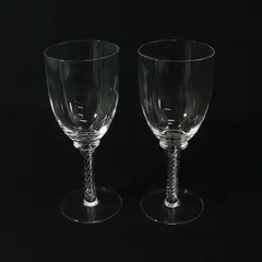 2 Stuart Sonata Stem Water Goblets 8" Twisted Stems