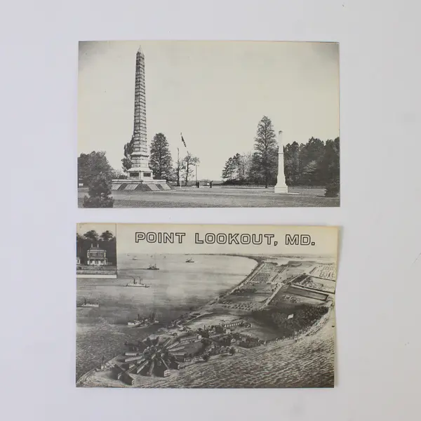 Lot Of 2 VTG Point Lookout Maryland Historical Civil War Postcards