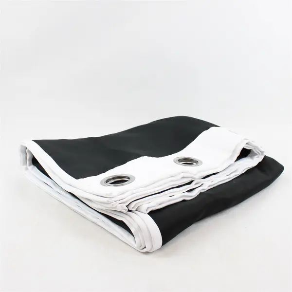 Lot Of 2 Unbranded Matching White/Black Blackout Grommet Curtains 67" x 85"