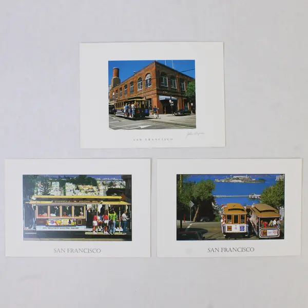 Lot Of 3 San Francisco California Cable Car Color Postcards