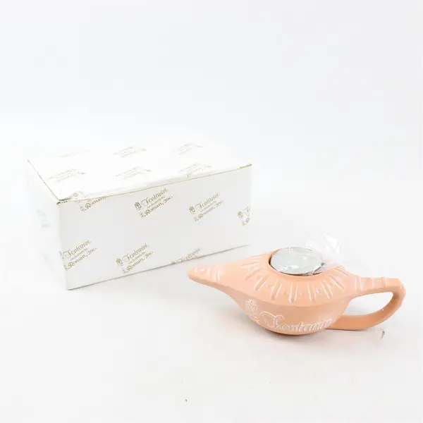 Roman Fontanini Terra Cotta Genie Oil Lamp Tealight Candle Holder 1999