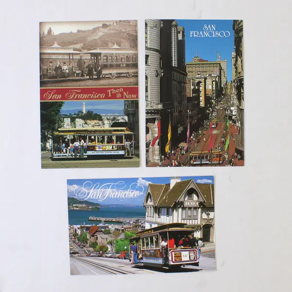 Lot Of 3 Vintage San Francisco California Cable Car Postcards Smith Novelty Co