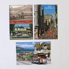 Lot Of 3 Vintage San Francisco California Cable Car Postcards Smith Novelty Co