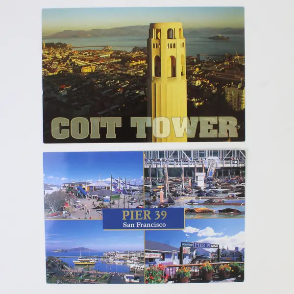 Lot Of 2 VTG San Francisco Landmark Postcards Coit Tower Pier 39 Smith Novelty