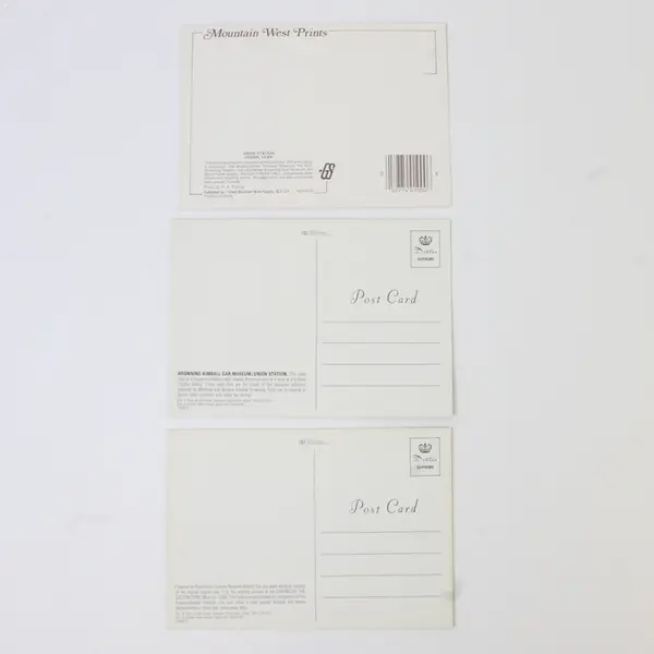 Lot Of 3 Utah Postcards Ogden Train Depot Promontory Summit Kimball Car Museum