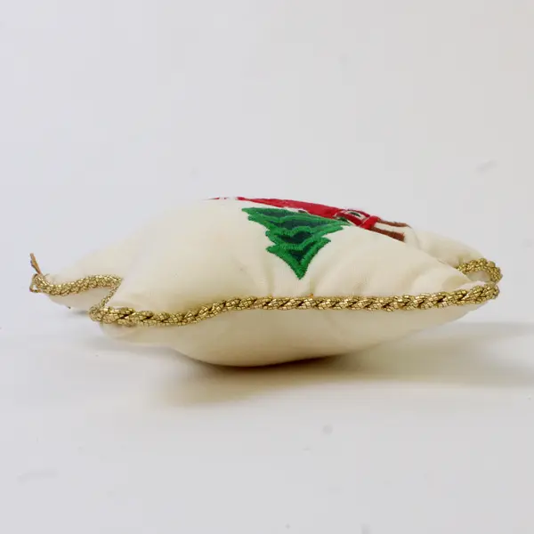 Set of 3 House of Hatten White Stuffed Star Ornaments Santa & Tree