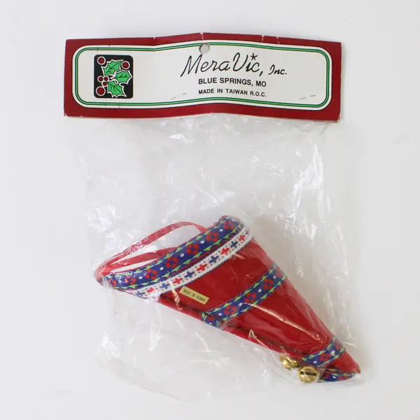 Lot of 2 New Mera Vic Inc Candy Cone Holiday Ornaments