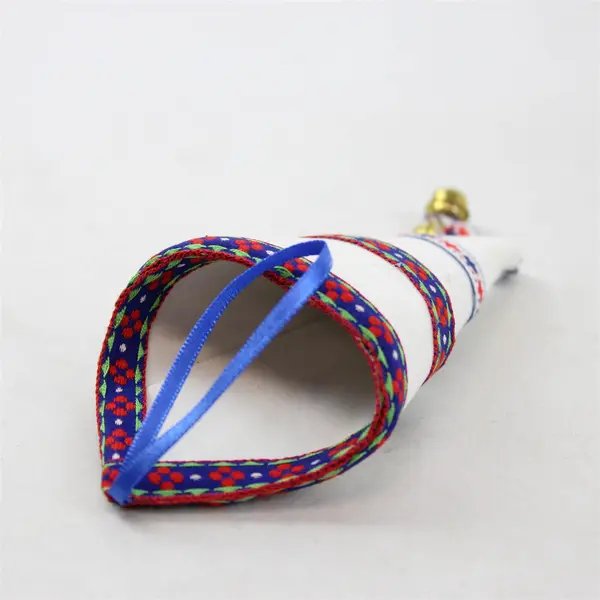 Lot of 2 Mera Vic Inc Candy Cone Holiday Ornaments Red & White New