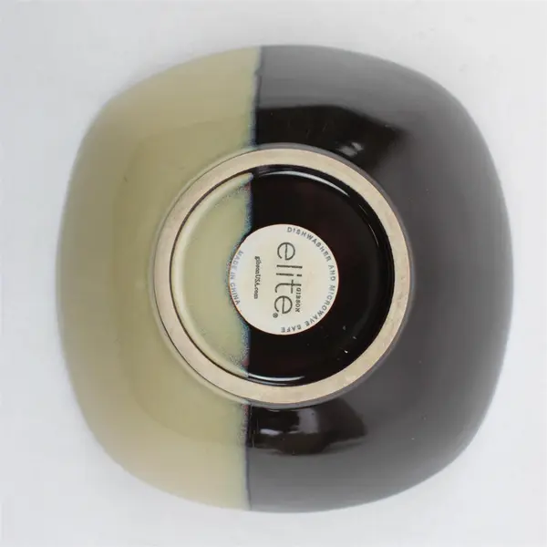 Lot Of 3 Gibson Designs Althea Teal Pattern Square Ceramic Soup/Cereal Bowls 7"