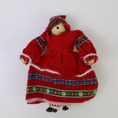 House of Hatten Vintage Souvenir Doll Red Dress 6in Collectible