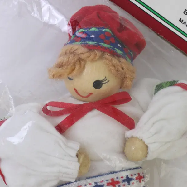 Lot of  2 Mera Vic Inc Vintage Souvenir Dolls Red Pants White Shirt Collectible