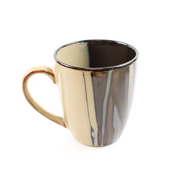 Lot Of 4 Gibson Designs Althea Teal Pattern Matching Ceramic Mugs 4.25" Tall