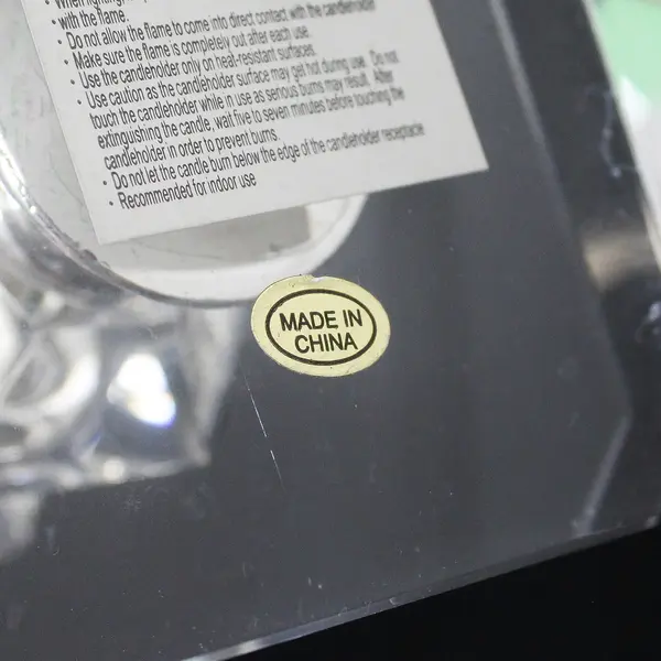 Vintage Clear Glass Diamond Design Silver Accented Votive Candle Holder MCM