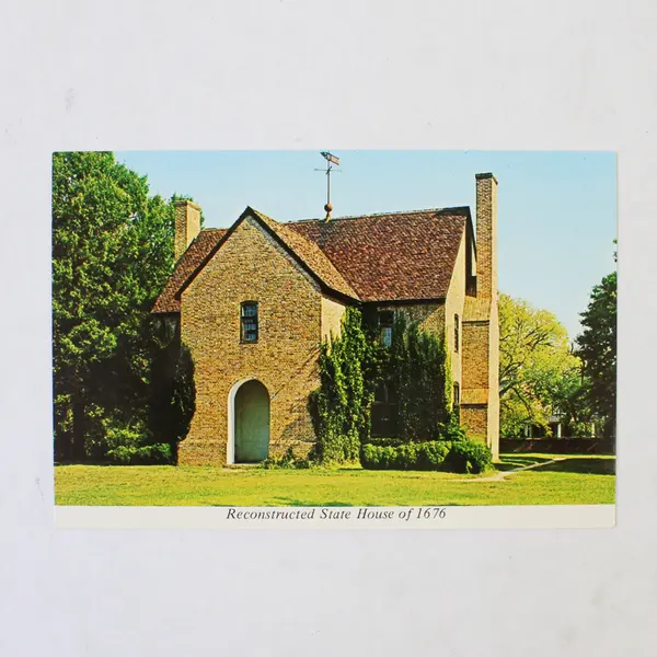 Lot Of 2 VTG St Mary's City Maryland Postcards Birds Eye View 1676 State House