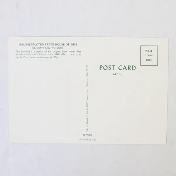 Lot Of 2 VTG St Mary's City Maryland Postcards Birds Eye View 1676 State House