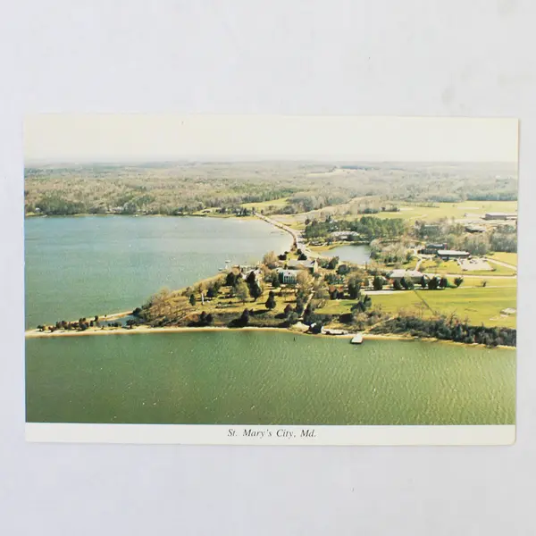 Lot Of 2 VTG St Mary's City Maryland Postcards Birds Eye View 1676 State House