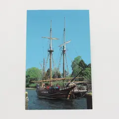 Vintage Maryland Dove Replica Sailing Ship Color Postcard 1980s