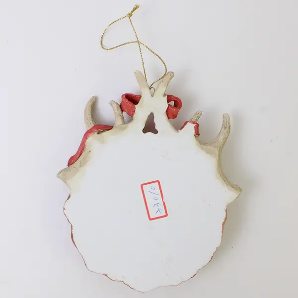 Vintage Ceramic Santa Ornament Hand-Painted Christmas Holiday Collectible