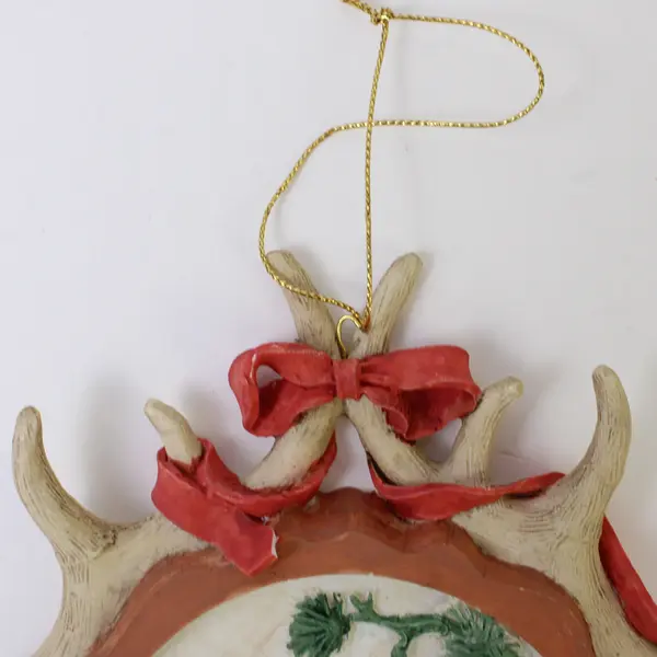 Vintage Ceramic Santa Ornament Hand-Painted Christmas Holiday Collectible