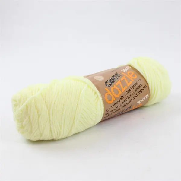 2 Skeins of Caron Sports Dazzle Yarn 3-Ply, Yellow Unused #2536