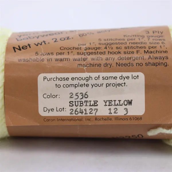 2 Skeins of Caron Sports Dazzle Yarn 3-Ply, Yellow Unused #2536