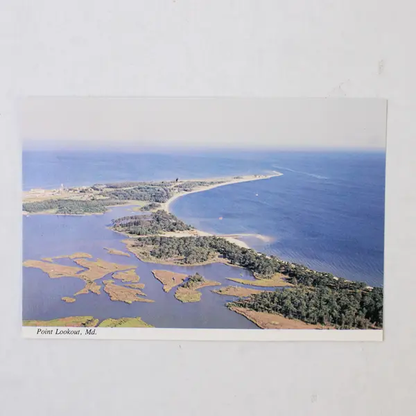 Lot Of 2 Vintage Point Lookout Maryland Postcards Lighthouse Birds Eye View