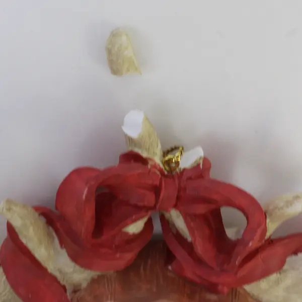 Vintage Ceramic Santa Ornament Sack of Toys - Broken Antler