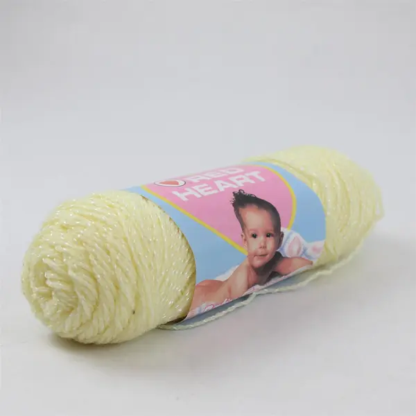 Lot of 2 Red Heart Yarn Baby Fingering, White and Baby Yellow Unused 