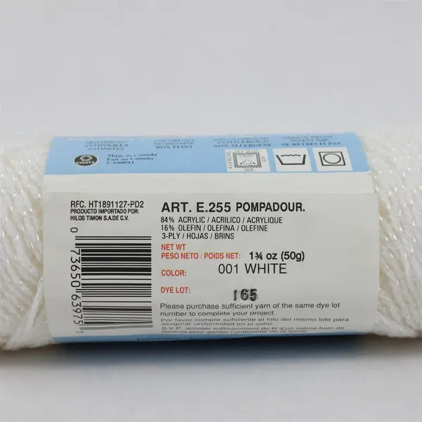 Lot of 2 Red Heart Yarn Baby Fingering, White and Baby Yellow Unused 