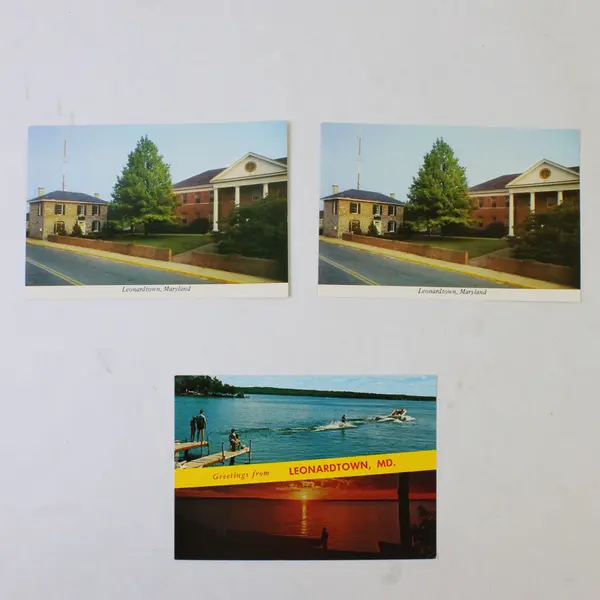 Lot Of 3 Vintage Leonardtown Maryland Postcards Courthouse Old Jail 