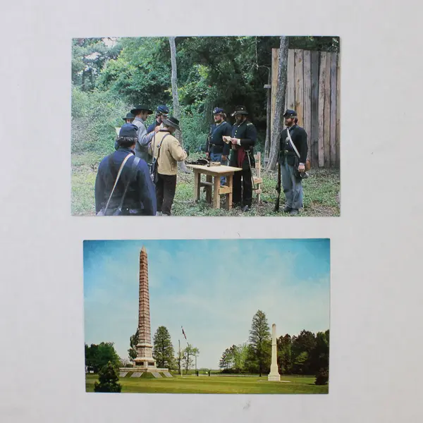 Lot Of 2 Vintage Point Lookout Maryland Postcards Civil War Soldiers Monument