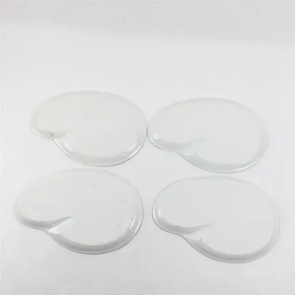 Lot Of 4 Unbranded Matching Solid White Color Ceramic Snack Plates 10.5" Long