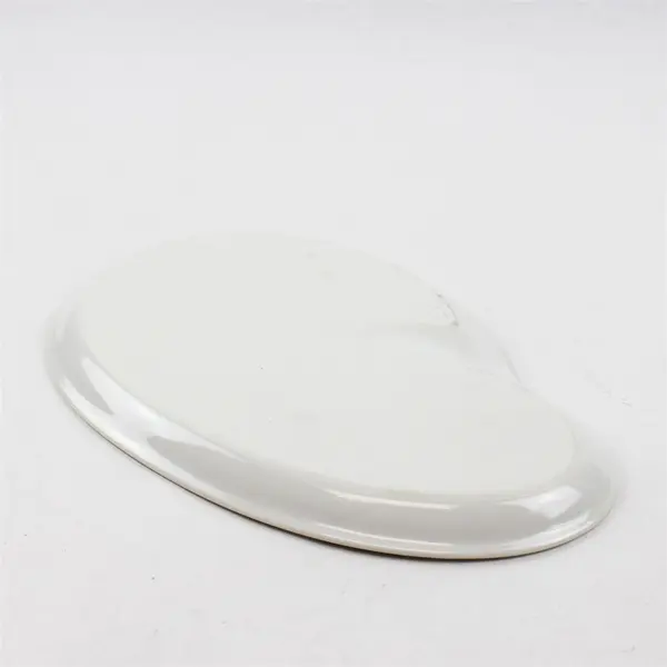 Lot Of 4 Unbranded Matching Solid White Color Ceramic Snack Plates 10.5" Long