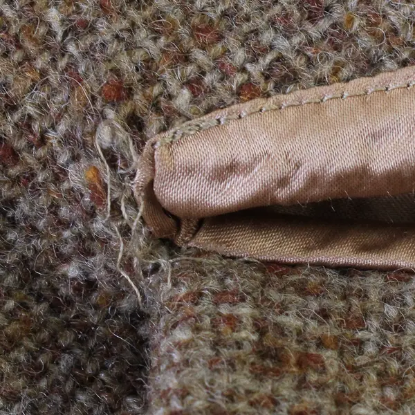 Vintage Unbranded Women's XL/2XL Brown Satin Lined Wool Tweed Overcoat