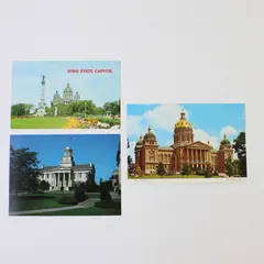 Lot Of 3 Vintage Iowa State Capitol Des Moines Color Postcards