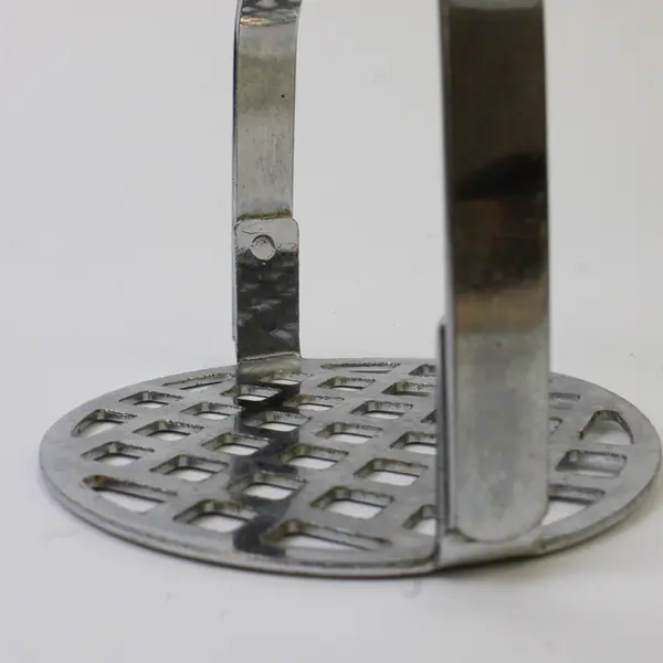 Stainless Steel Potato Masher White Handle Kitchen Utensil - Used